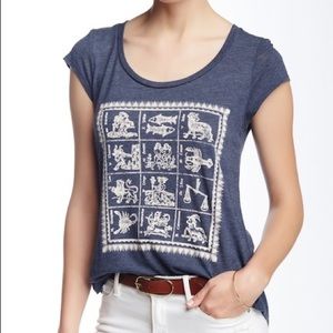 Lucky Brand | Navy Blue Zodiac Astrology T-shirt